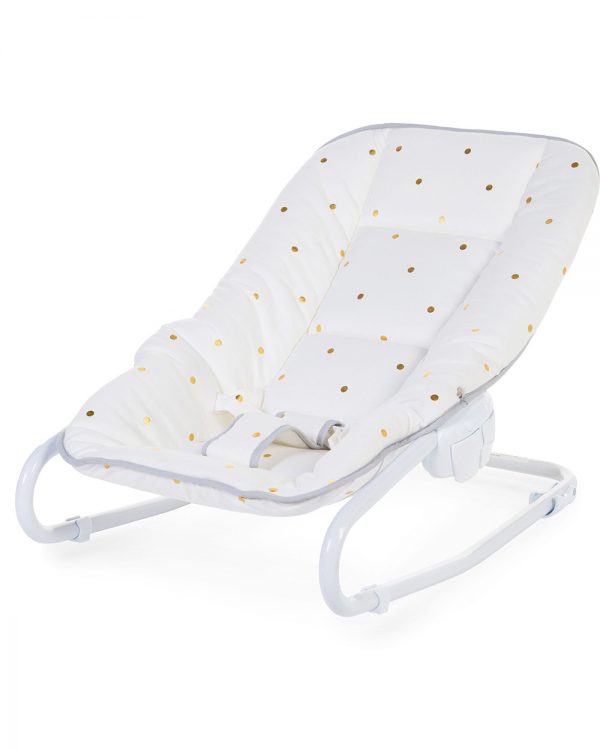 Praticantemamma store shopping online per mamme e bambini- Sdraietta Bebè in Alluminio con Cover- Pois dorati - Childhome-CH-SWJGD_1