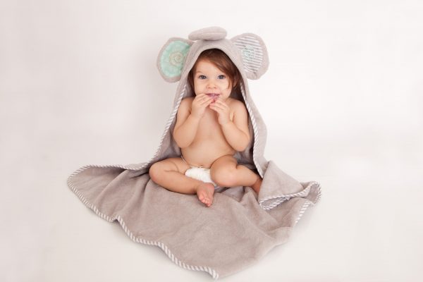 Praticantemamma store shopping online per mamme e bambini Asciugamano Baby con Cappuccio, Ellie l’Elefante, 100% Cotone- Zoocchini
