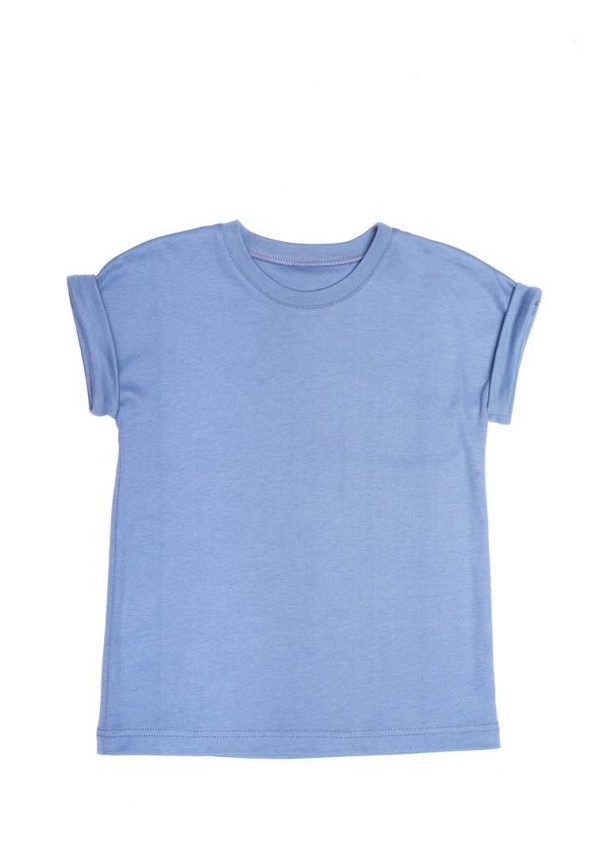 Praticantemamma store shopping online per mamme e bambini, T-Shirt Azzurra in Cotone Gots- Wooly Organic, 475202157190