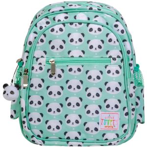 Praticantemamma store shopping online per mamme e bambini, Zainetto Grande, Panda - Verde Acqua- A Little Lovely Company, 8719033868052